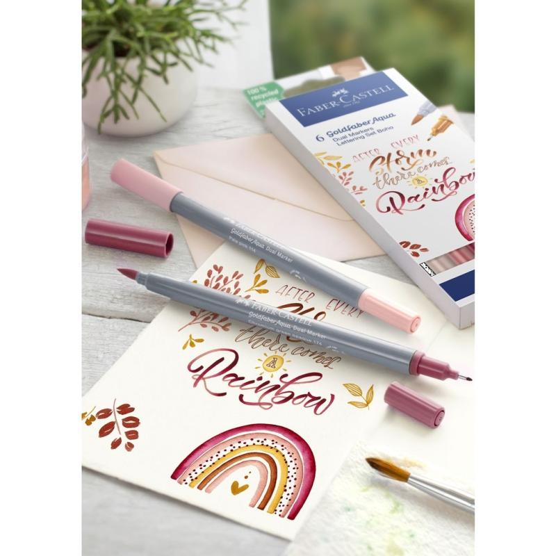 Faber-Castell Goldfaber Aqua Dual Marker 6er Etui Lettering Set BoHo